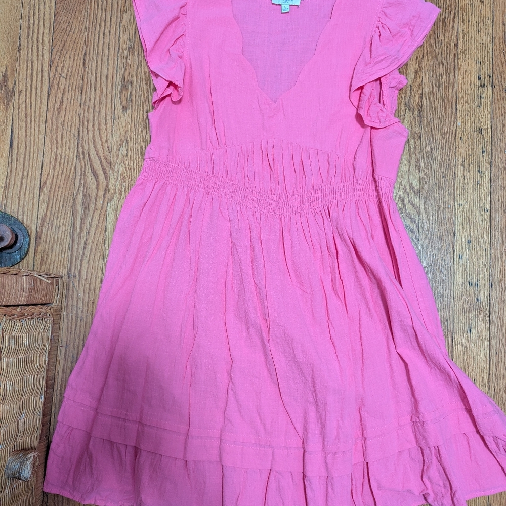 Umgee Flutter Sleeves Pink Mini Dress